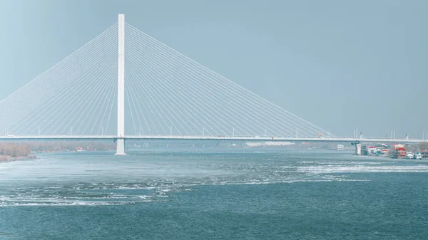 Una Hermosa Vista Puente Blanco Sobre Mar — Foto de Stock