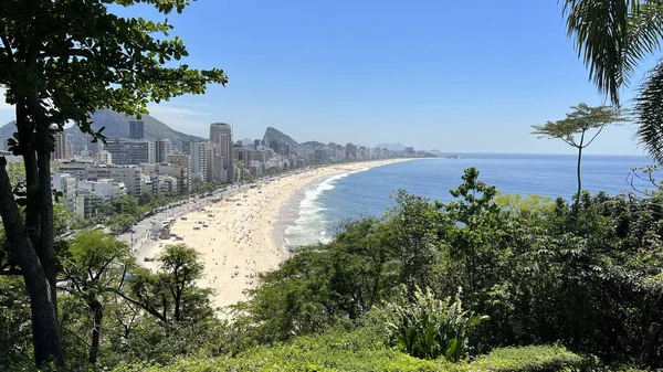 Чудовий Краєвид Знамениті Пляжі Іпанема Леблон Ріо Жанейро Бразилія — стокове фото