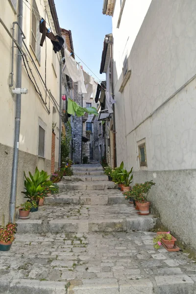 Colpo Verticale Una Strada Sepino Paese Del Molise — Foto Stock