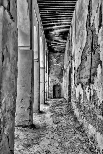 Grayscale Old Buildings Morocco — Stock Photo, Image