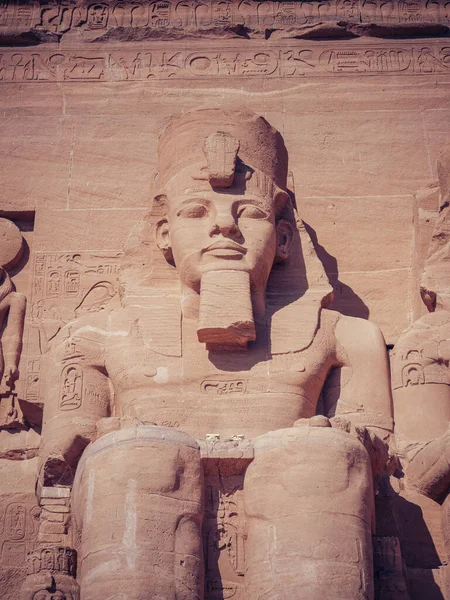 Αγάλματα Ναού Του Abu Simbel Στο Χωριό Abu Simbel Της — Φωτογραφία Αρχείου