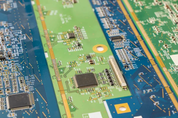 Een Elektronisch Moederbord Isometrische Processor Microchip — Stockfoto