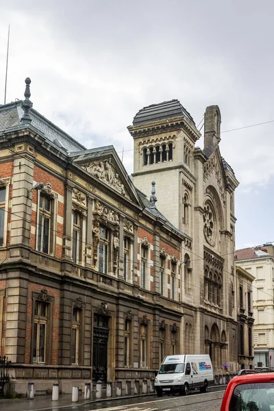 Μια Κάθετη Λήψη Των Ιστορικών Κτηρίων Στο Κέντρο Των Βρυξελλών — Φωτογραφία Αρχείου