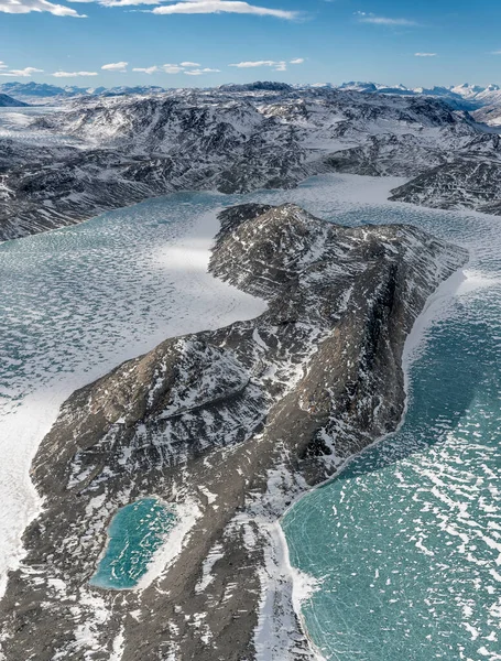 Disparo Vertical Del Lago Congelado Nuuk Groenlandia — Foto de Stock