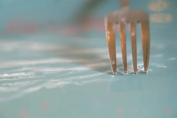 Closeup Shot Fork Scratching Metal — Stock Photo, Image