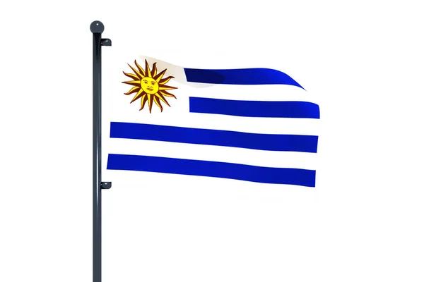 白い背景にウルグアイの旗が描かれた3Dグラフィックイラスト — ストック写真