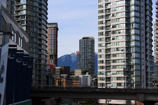 Widok Wysokich Wzniesień Centrum Vancouver Kolumbia Brytyjska Kanada — Zdjęcie stockowe