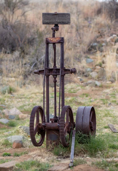 Close Old Mining Equipment Artifact Display Fain Park Prescott Valley — Stock Photo, Image