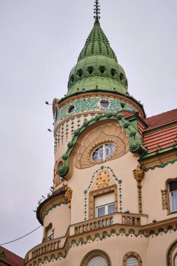 St. Mary 'nin dış tasarımının dikey görüntüsü. Romanya 'nın Oradea kentindeki Basil Katedrali