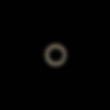 Siyah zemin üzerindeki parçacıklardan oluşan bulanık dekoratif beyaz bal peteği çemberi