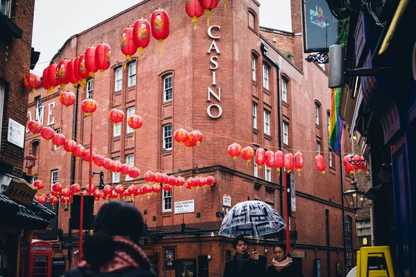 Eine Schöne Aufnahme Der Straßen Des China Town Casino Mit — Stockfoto