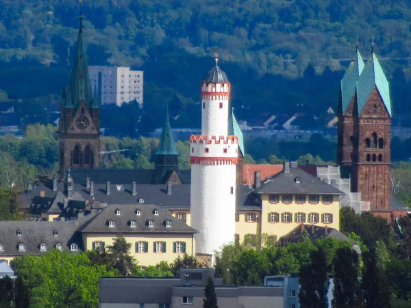 Widok Bad Homburg Panoramą Widokiem Kościół — Zdjęcie stockowe