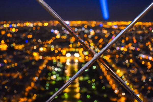 Egy Gyönyörű Kép Bokeh Párizs Város Fényei Eiffel Torony Párizs — Stock Fotó