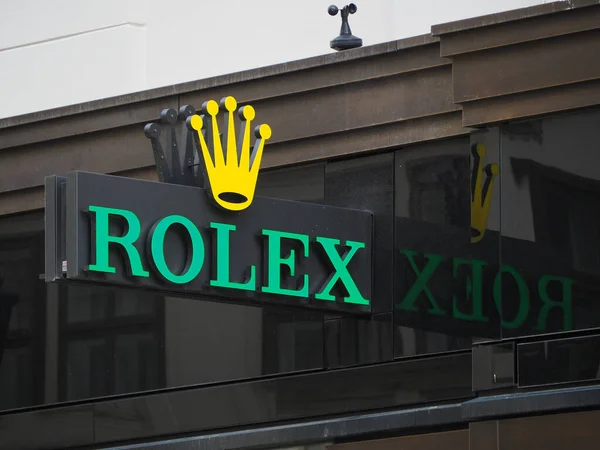 Closeup Shot Rolex Sign Front Store 1010 Vienna — Stock Photo, Image