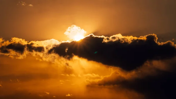 Gyönyörű Kilátás Naplementére Felhőkkel — Stock Fotó