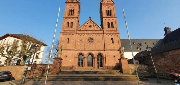 View Church Seligenstadt Saints Petrus Exorcista Marcellino Pietro Germany — Stock Photo, Image