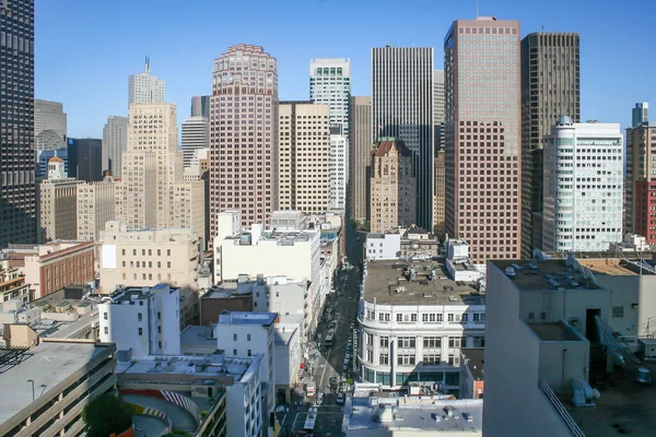 Eine Luftaufnahme Des Stadtbildes Von San Francisco Mit Wolkenkratzern Und — Stockfoto