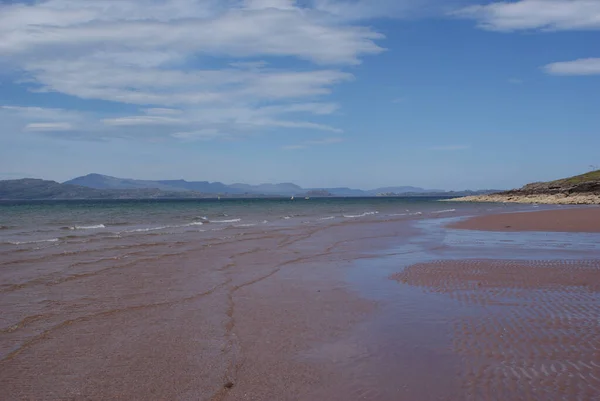 Písečná Pláž Skotsku Slunečného Dne — Stock fotografie
