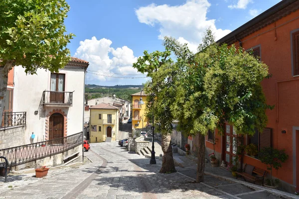 Uma Pequena Rua Satriano Lucania Uma Aldeia Região Basilicata Itália — Fotografia de Stock