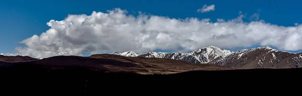 Ett Vackert Panorama Över Höga Atlasbergen Med Snö Toppen Marocko — Stockfoto
