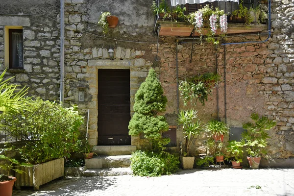 Porta Una Vecchia Casa Vallecorsa Villaggio Nel Lazio — Foto Stock