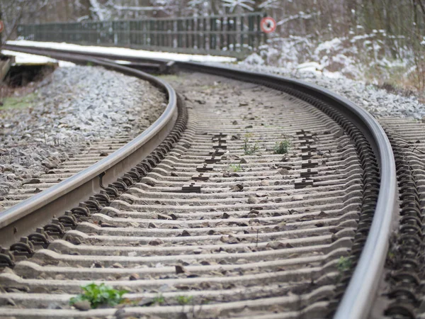 Closeup Empty Railway Track — Stock Photo, Image