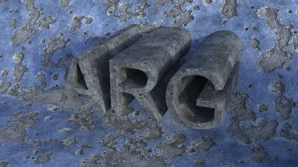 Arg 단어는 손상된 콘크리트로 만들어 졌습니다 — 스톡 사진