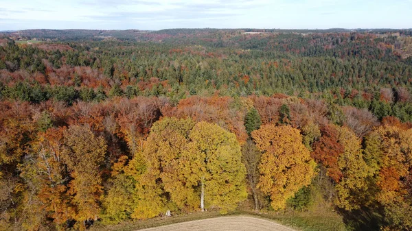 Vzdušný Pohled Podzimní Krajinu Venkově — Stock fotografie