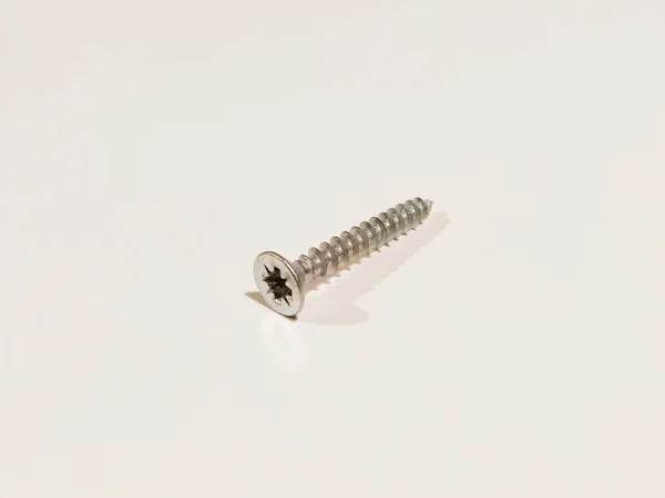 Closeup Shot Self Tapping Screw Isolated White Background — Stock Photo, Image