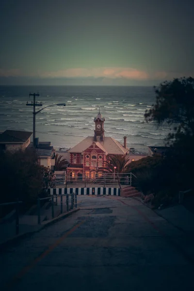 Plano Vertical Edificio Histórico Junto Mar James Kalk Bay Muizenberg —  Fotos de Stock