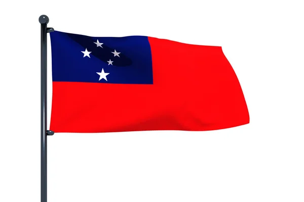 Eine Grafische Illustration Der Flagge Samoas Isoliert Auf Weißem Hintergrund — Stockfoto