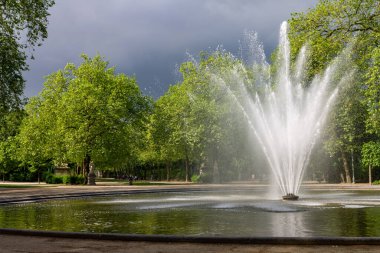 Brüksel 'deki çeşmenin manzarası. Belçika, Avrupa
