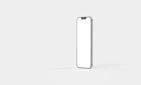 Uma Renderização Smartphone Moderno Isolado Fundo Branco Com Espaço Cópia — Fotografia de Stock