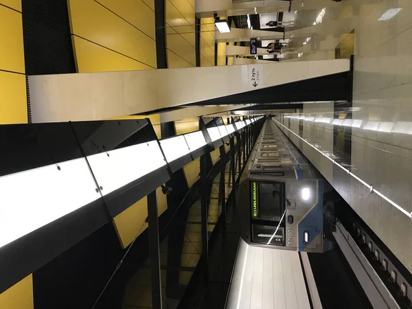 Het Uitzicht Van Metrostation Shelepikha Station Van Kalinininsko Solntsevskaya Lijn — Stockfoto