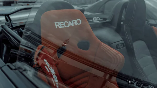 Primer Plano Asientos Rojos Recaro Honda S2000 Área Estacionamiento Daikoku — Foto de Stock