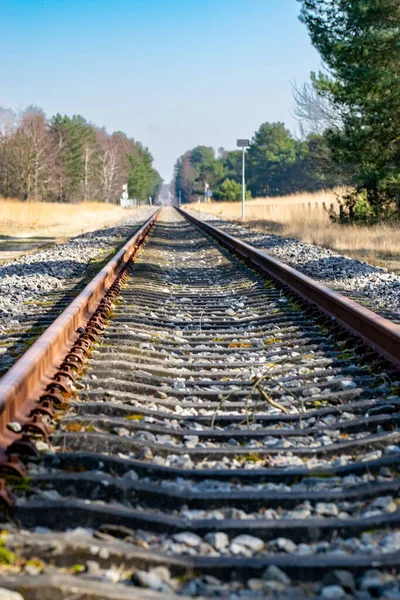 Belo Tiro Uma Ferrovia — Fotografia de Stock