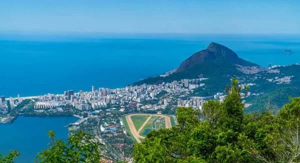 Una Vista Ipnotizzante Dei Quartieri Leblon Ipanema Una Giornata Limpida — Foto Stock