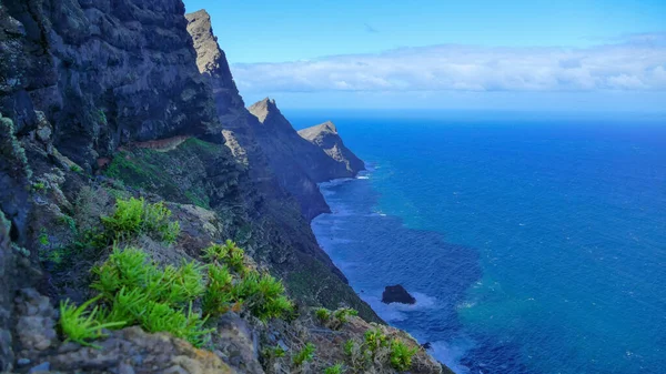 Montanhas Rochosas Perto Oceano Atlântico Gran Canaria Espanha — Fotografia de Stock