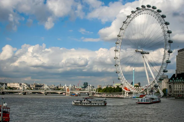 Una Bella Scena Delle Ruote Panoramiche London Eye Londra Nel — Foto Stock