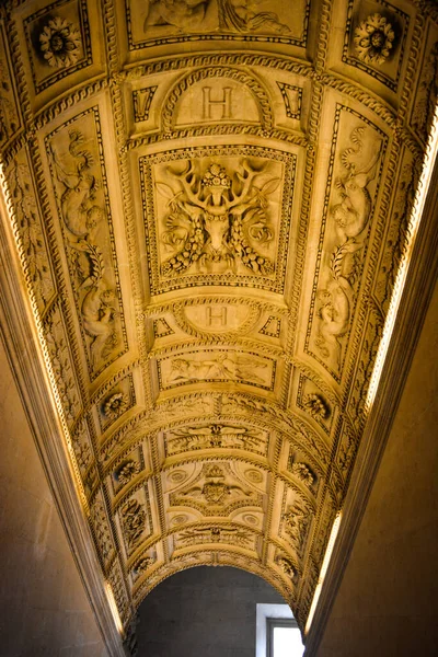 Veduta Interna Museo Con Opera Arte Del Soffitto Dorato Parigi — Foto Stock