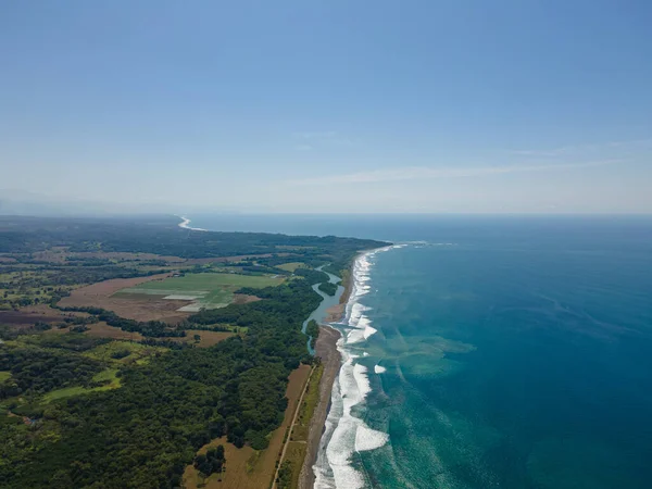 Uma Vista Aérea Dos Campos Costeiros Mar Costa Rica Dia — Fotografia de Stock