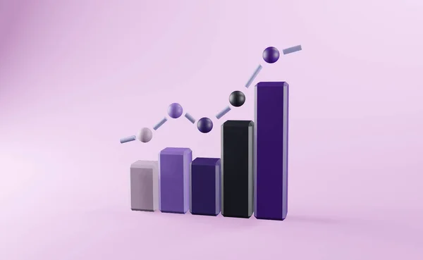 Uma Renderização Finanças Gráfico Econômico Ilustração Que Representa Crescimento Investimento — Fotografia de Stock