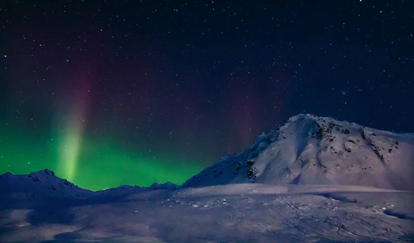 Een Prachtig Landschap Met Aurora Borealis Bij Hatcher Pass Alaska — Stockfoto