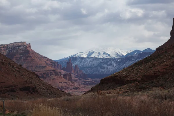Pintoresco Plano Grandes Formaciones Rocosas Cerca Moab Utah —  Fotos de Stock
