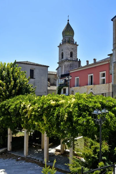 Egy Függőleges Felvétel Egy Utcáról Santa Croce Del Sannio Faluban — Stock Fotó