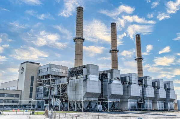 Una Planta Energía Industrial Bajo Cielo Azul Ohio — Foto de Stock