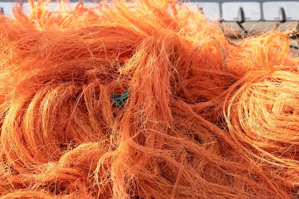 Orange Net Ved Haven Oudeschild Den Østlige Del Texel Island - Stock-foto