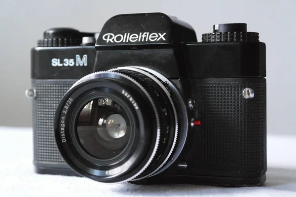 Câmera Filme Rolleiflex Sl35M Analógica Vintage Com Lente Distagon Made — Fotografia de Stock