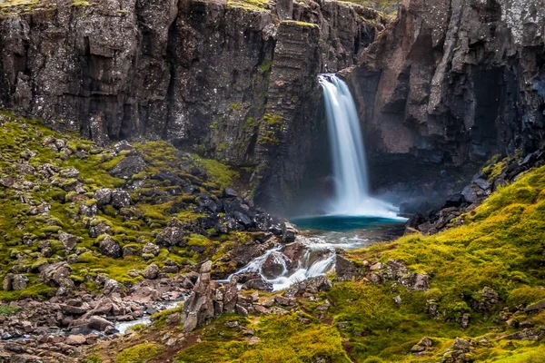 Vue Aérienne Une Cascade Islande — Photo