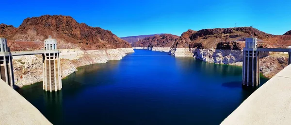 Panoramatický Výhled Přehradu Hoover Jezero Mead — Stock fotografie